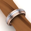 Deco Rounded Two Tone Wedding Band